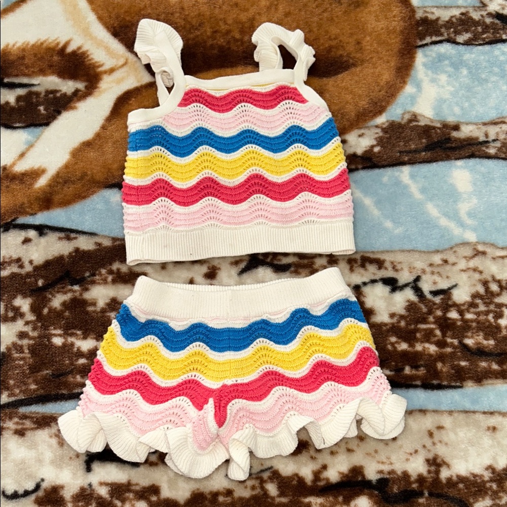 Colorful Wave Pattern Kids Outfit